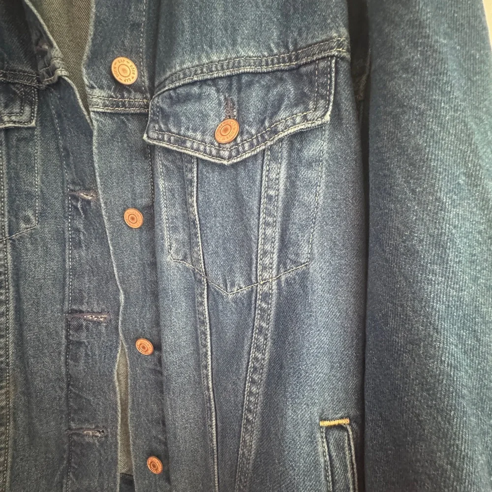 GAP Oversized Balloon Sleeve Blue Jean Jacket - Picture 3 of 12